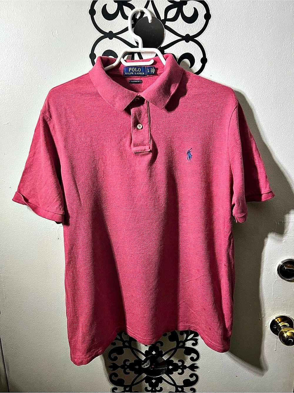 Polo Ralph Lauren Classic Fit Mesh Polo Shirt Pink Large
